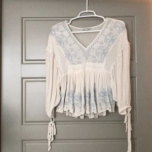 AE embroidered peasant top